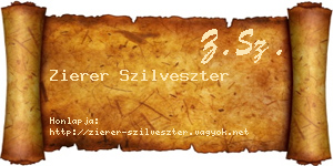 Zierer Szilveszter névjegykártya